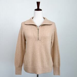 J. Crew Quarter-Zip Merino Wool Blend Sweater Knit Pullover
